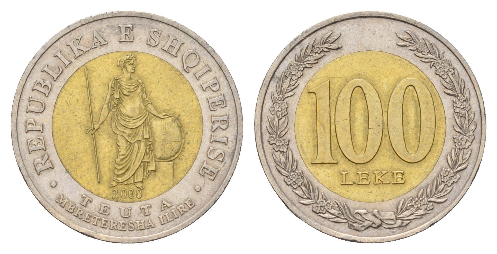 Албания 100 леков 2000 KM 80 биметалл 3459-756