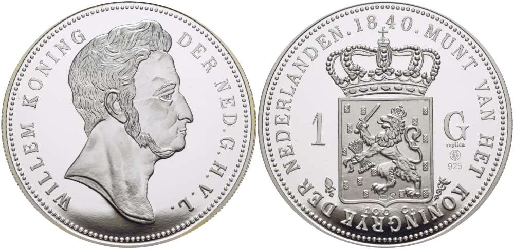 НИДЕРЛАНДЫ МЕДАЛЬ ND 1 ГУЛЬДЕН 1840, ВИЛЛЕМ , ДИАМЕТР 45 ММ., ВЕС 31,33 ГР. серебро PROOF 00-00