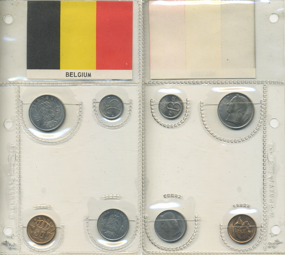 Бельгия набор из 4 монет 1967-1968 в пластиковом буклете    UNC  00-00