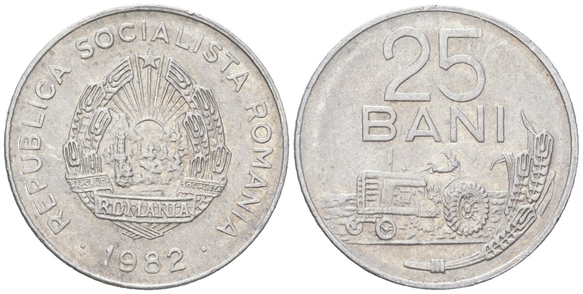 Румыния 25 бань 1982 KM 94a алюминий 192-1164