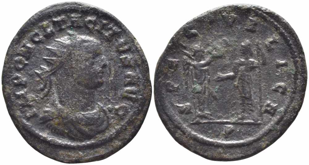 Римская Империя аврелианиан 276 Тацит SPES PVBLICA Кизик Very fine RIC 208 бронза 1073-16-57