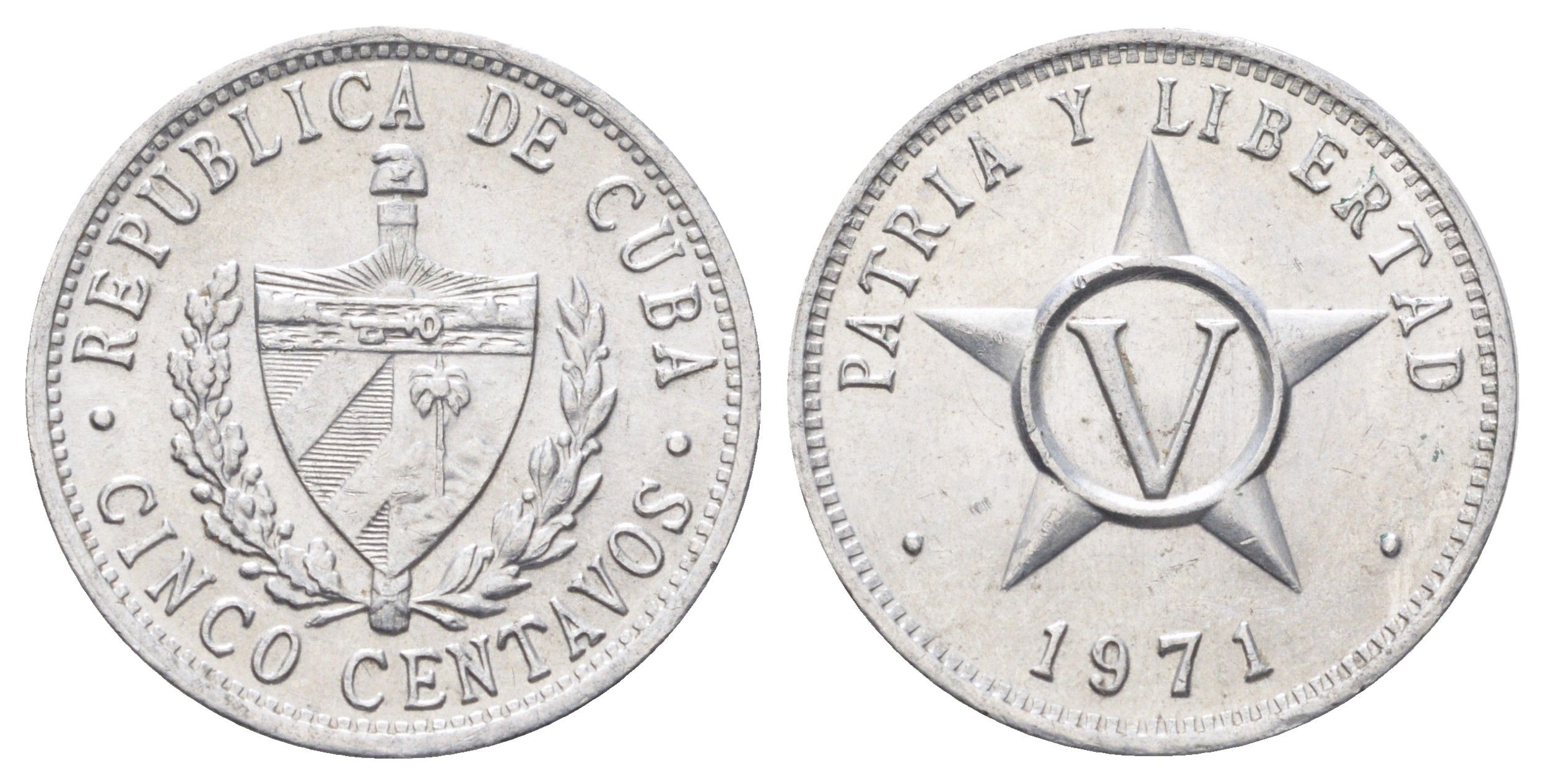 Куба 5 сентаво 1971 KM 34 алюминий UNC 4697-1147