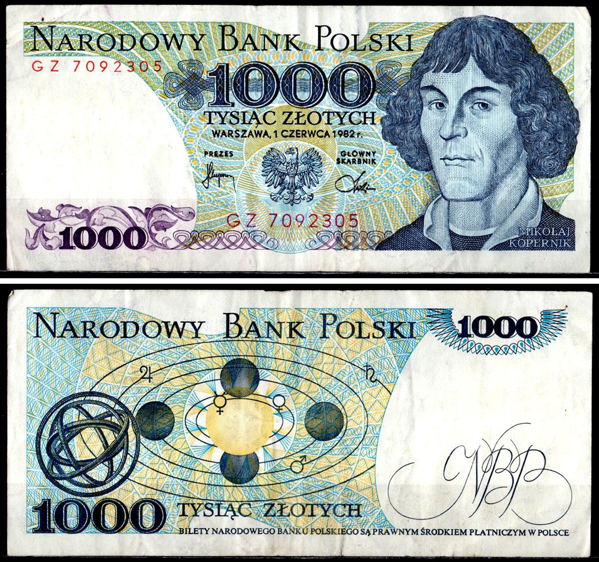Польша 1000 злотых 1982 Pick 146 c бумага 7204-76-2-2