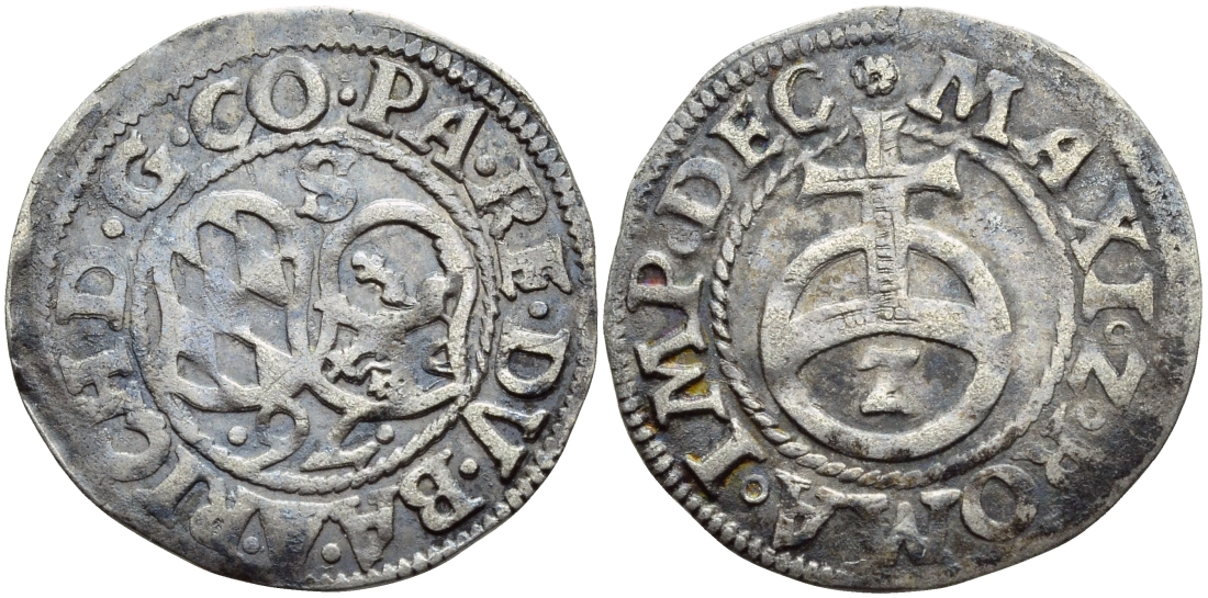 Пфальц-Зиммерн 2 крейцера (1/2 батцена) 1576 S, Рихард (1569-1598) Slg. Noss 305 Slg. Memmesheimer 2638 серебро 560-668