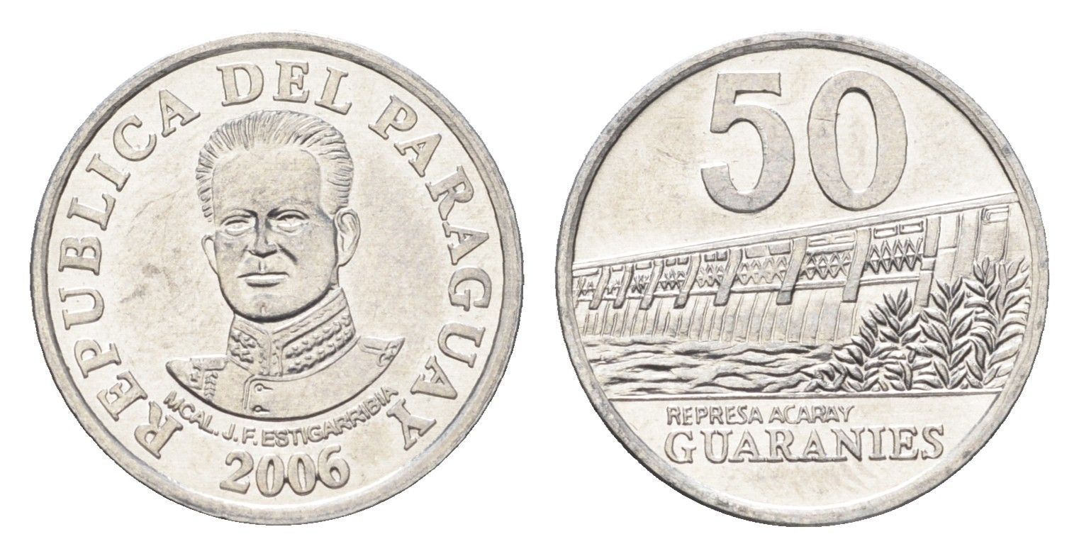 Парагвай 50 гуарани 2006 KM 191b алюминий UNC 4668-1014