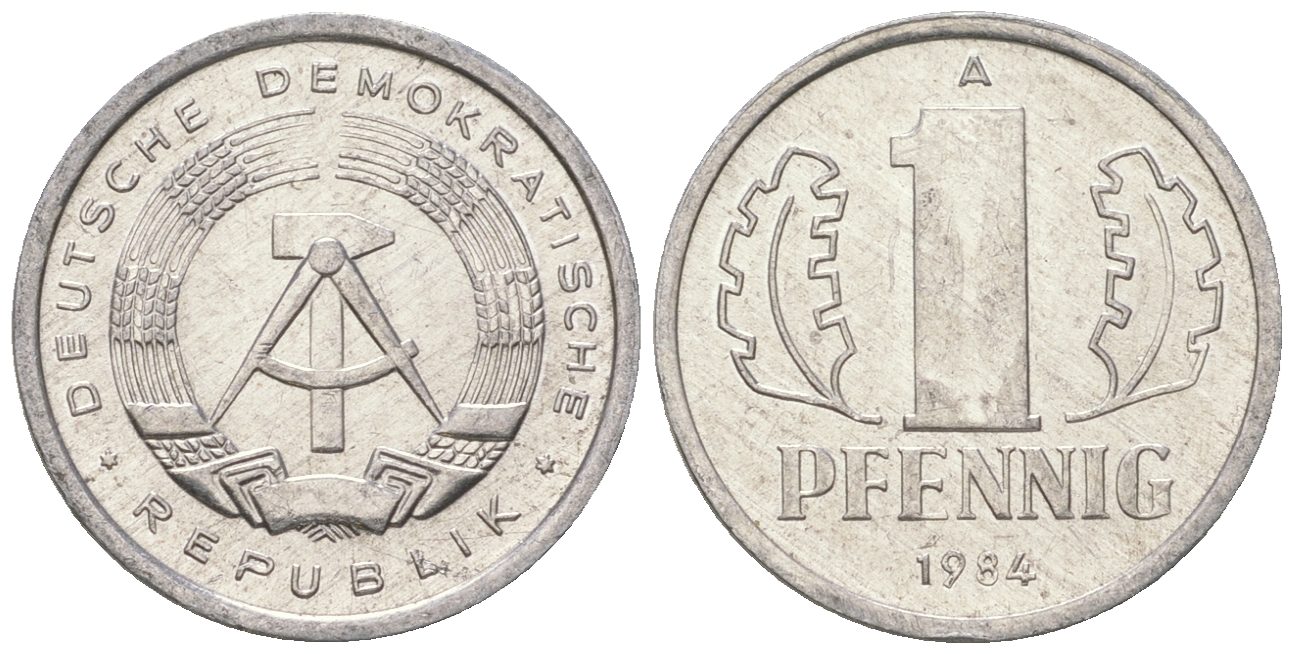 ГДР 1 пфенниг 1984 А KM 8.2 алюминий 4651-111