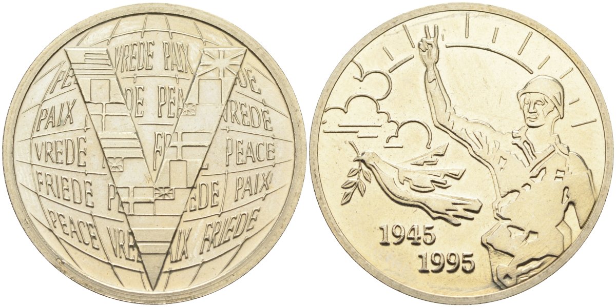 Европа жетон 1995 50 лет победы во второй мировой войне (1945-1995) медно-никель UNC 4587-643