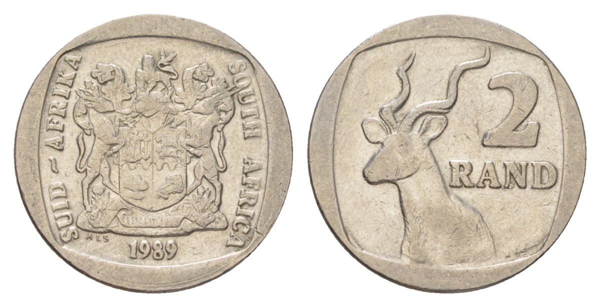 ЮАР 2 ранда 1989 KM 139 медь плакированная никелем 4626-934