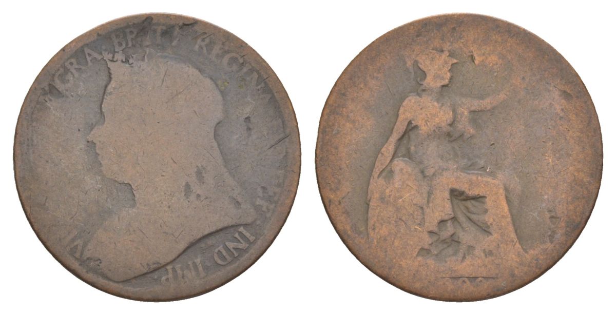 Великобритания 1/2 пенни ND (1895-1901) Виктория (1837-1901) KM 789, Spink 3962 бронза 54-2034