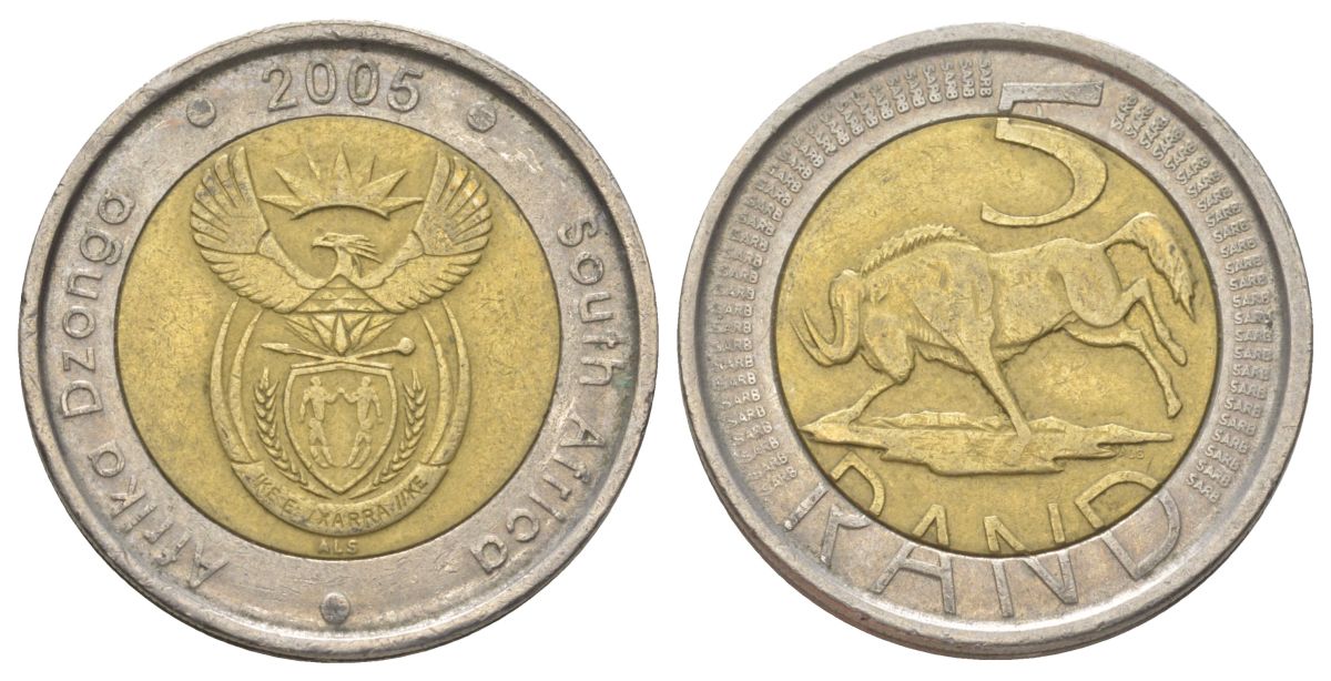 ЮАР 5 рандов 2005 KM 297 биметалл 4626-842