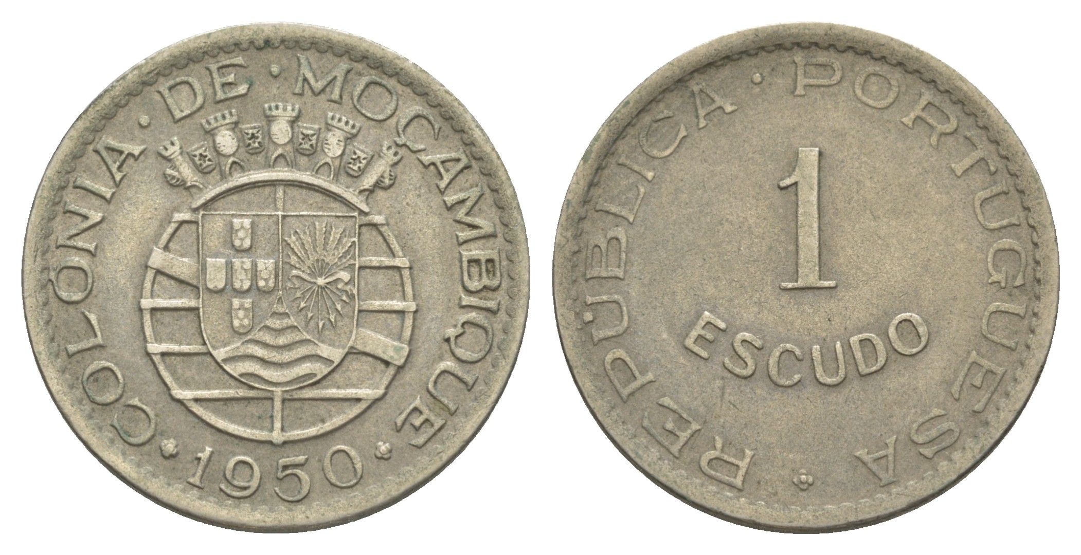 Мозамбик 1 эскудо 1950 KM 77 никель латунь 4646-641