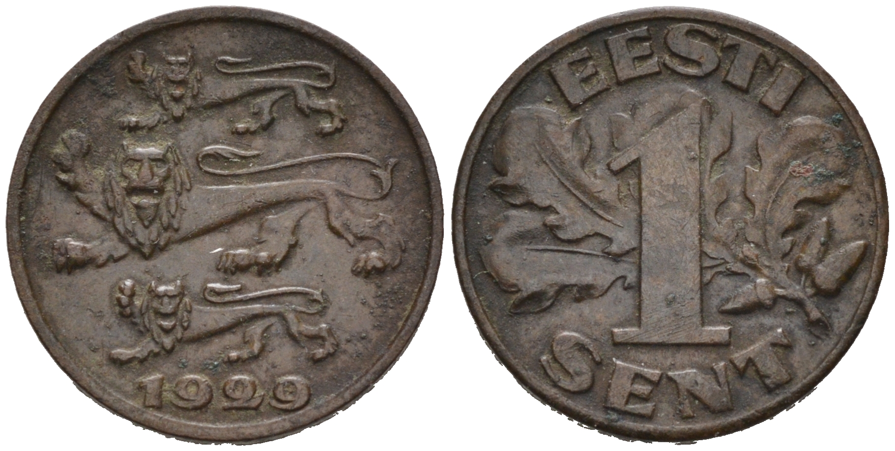 Эстония 1 цент 1929 Республика (1918-1941) KM 10 бронза 4575-113