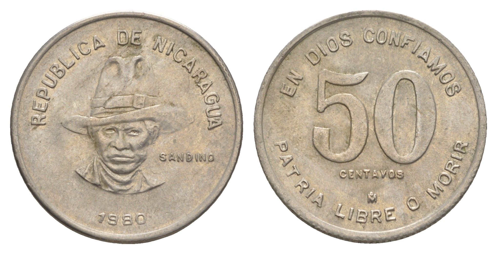 Никарагуа 50 сентаво 1980 KM 42 медно-никель 4638-336