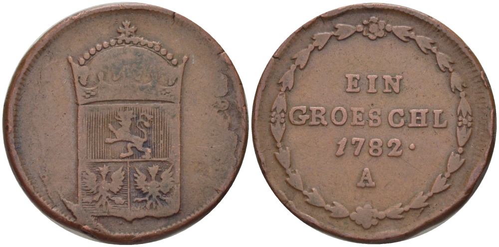 БОГЕМИЯ 1 ГРОШ 1782 А, ВЕНСКИЙ МОНДВОР KM 299 медь 31-1026