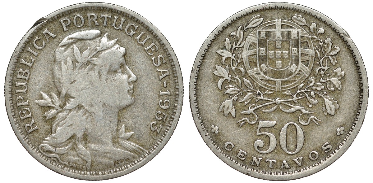 Португалия 50 сентаво 1953 KM 577 медно-никель 51-3422