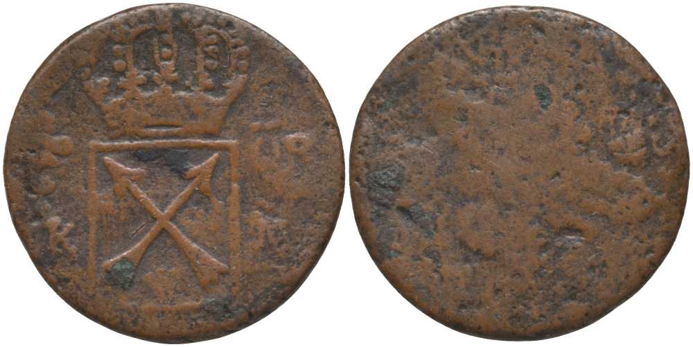 Швеция 1 эре 177Х Густав III (1771-1792) KM 512.1 медь 117-552