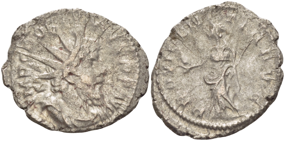 Римская Империя (императоры в Галлии) антониниан 260 - 269 Постум. IMP C POSTVMVS P F AVG / PROVIDENTIA AVG, Провиденция, держащая скипетр и сферу, Колония Агриппины, Good Very fine RIC 323 биллон 1073-13-57