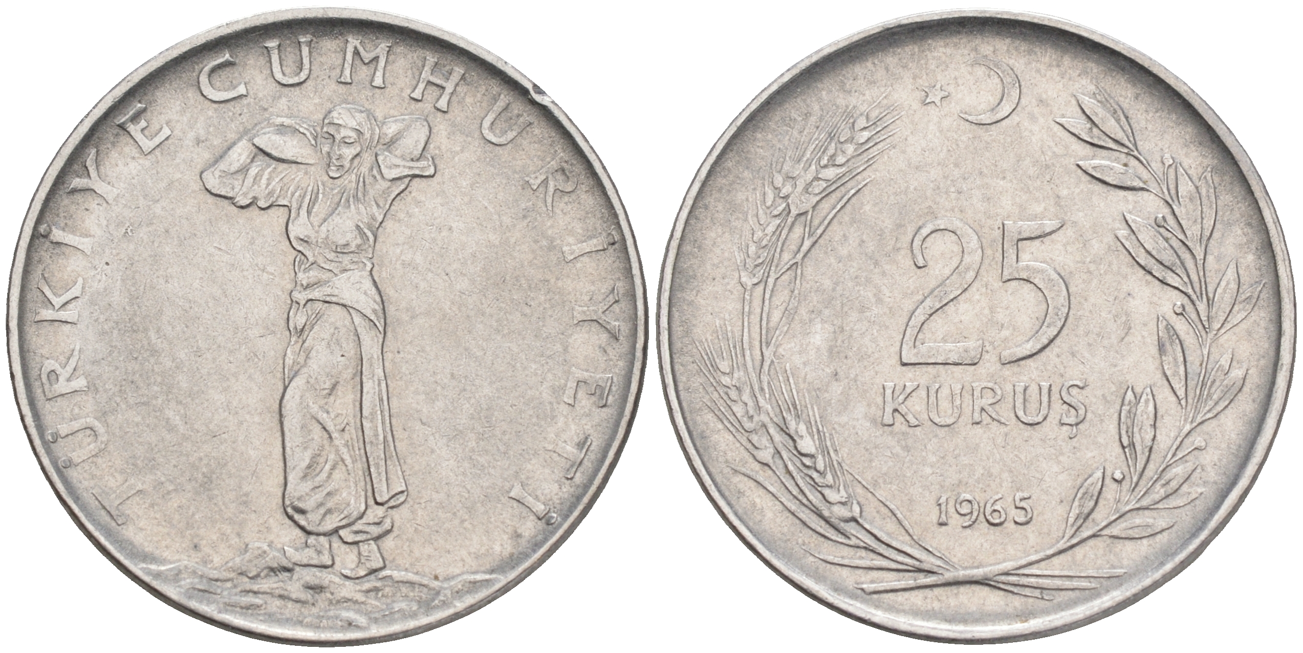 ТУРЦИЯ 25 КУРУШЕЙ 1965 KM 892.2 сталь 4561-621