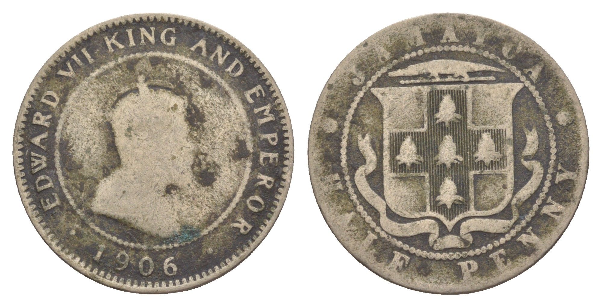 Ямайка 1/2 пенни 1906 Эдуард VII (1901-1910) KM 22 медно-никель 4641-847