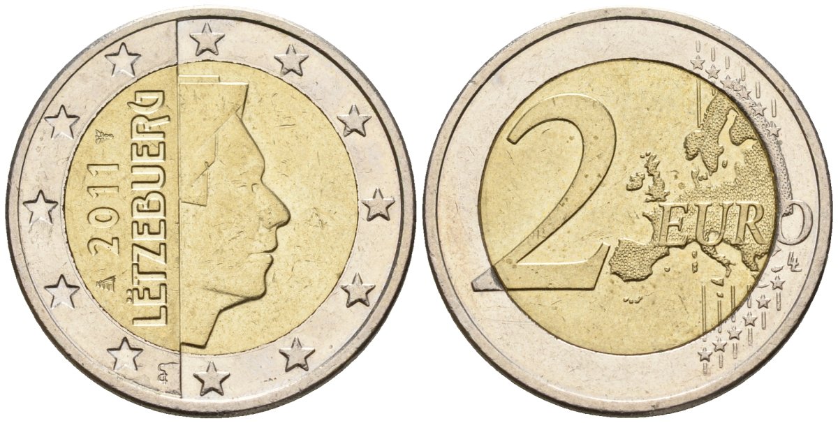Люксембург 2 евро 2011 KM 82 биметалл 4148-824