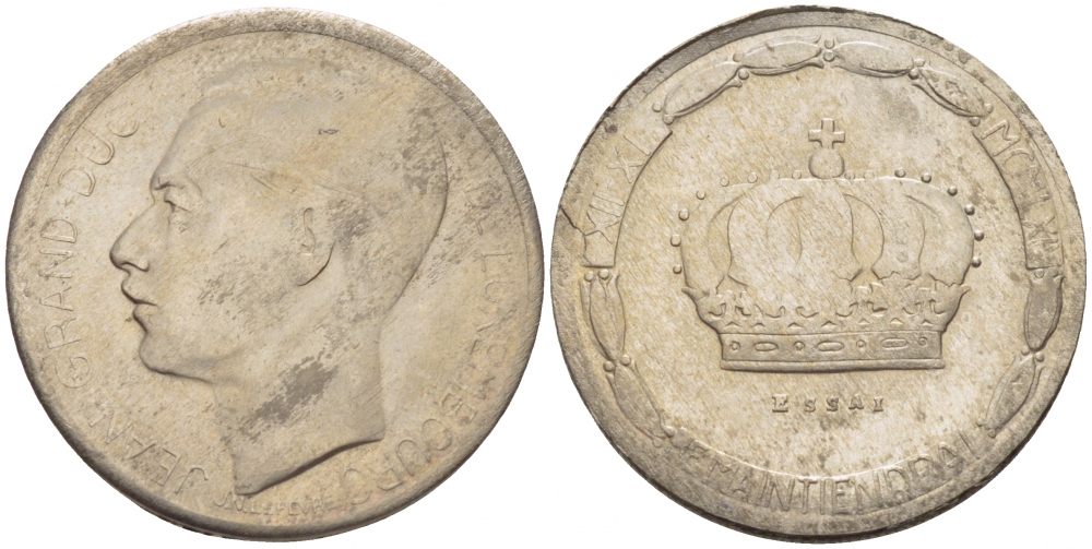 Люксембург 20 франков 1964 ESSAI - пробный выпуск никель ? UNC 413-312