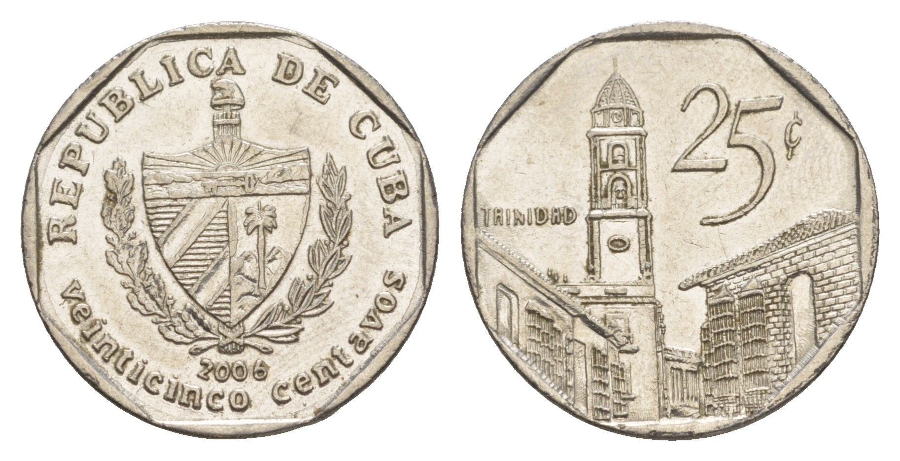 Куба 25 сентаво 2006 площадь в Тринидаде KM 577.2 сталь плакированная никелем 4646-427