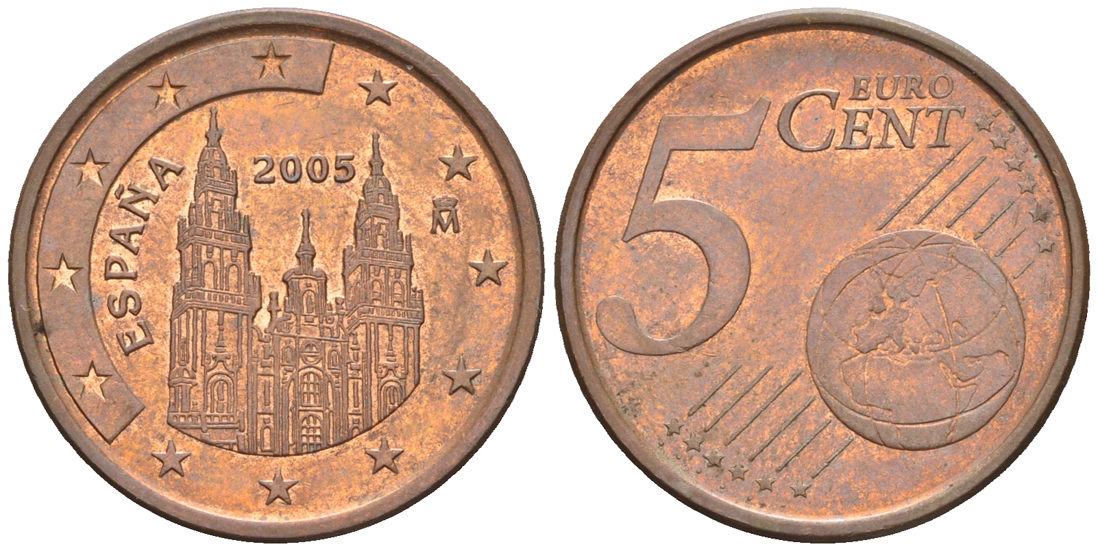 Испания 5 евроцентов 2005 KM 1042 сталь плакированная медью 60-644