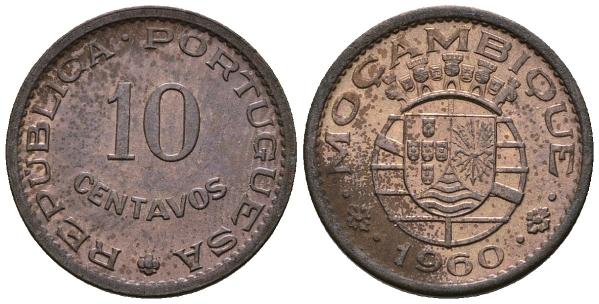 Мозамбик 10 сентаво 1960 KM 83 бронза 4147-656