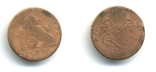 БЕЛЬГИЯ 1 САНТИМ ND медь 58-137