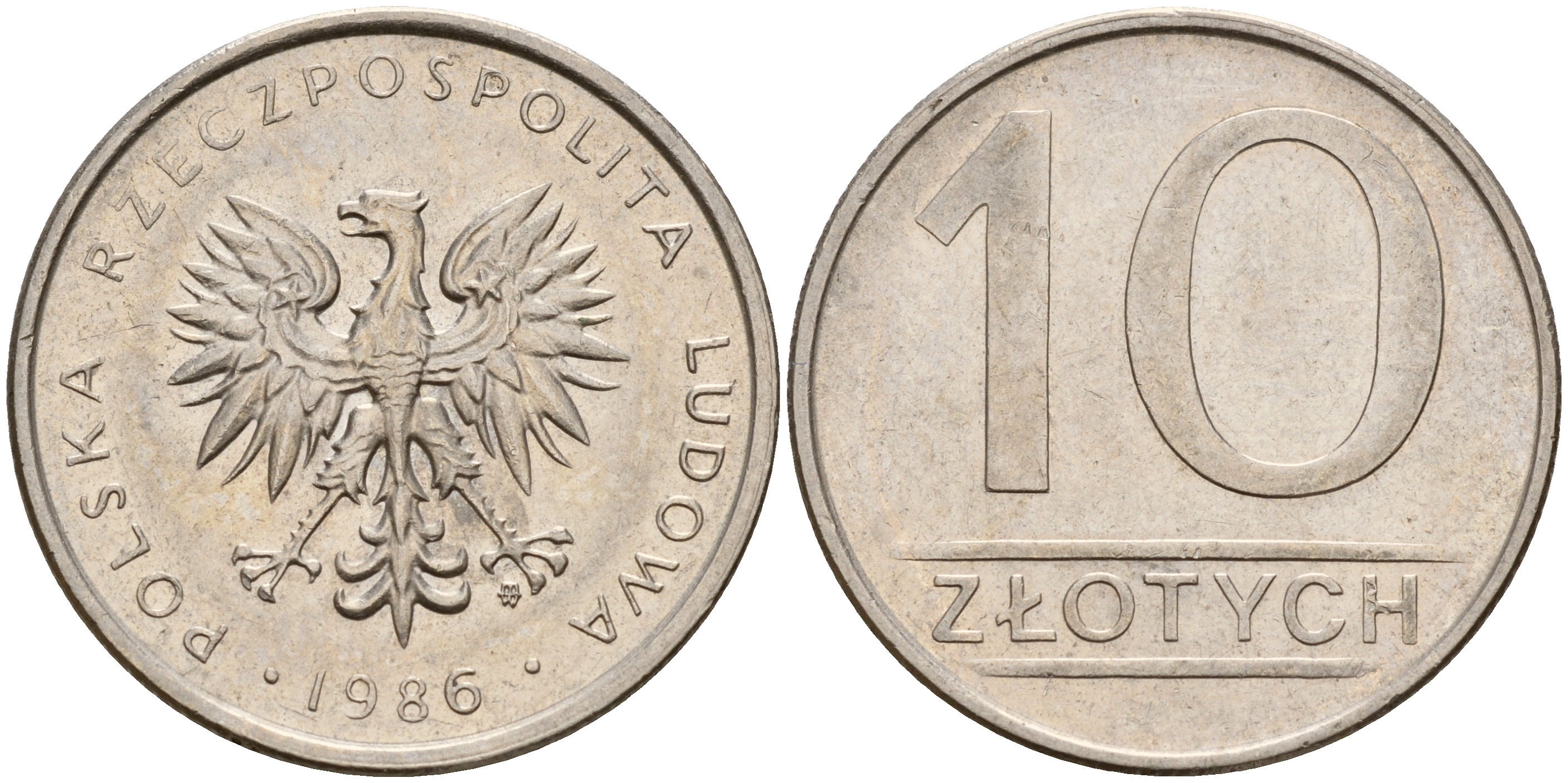 Польша 10 злотых 1986 MW KM 152.1 медно-никель    4601-1016