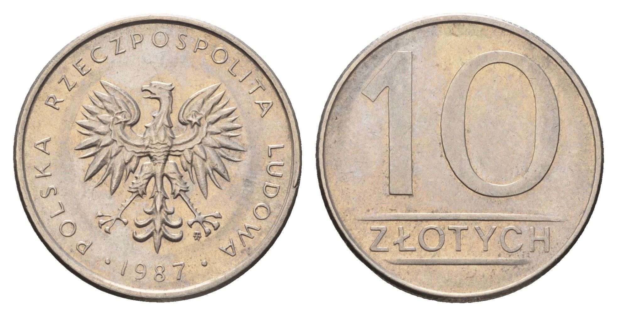 Польша 10 злотых 1987 Y 152.1 медно-никель aUNC 3336-734