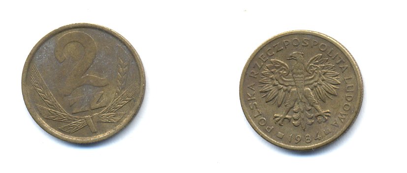 ПОЛЬША 2 ЗЛОТЫХ 1984 KM 80.1 латунь 4379-625