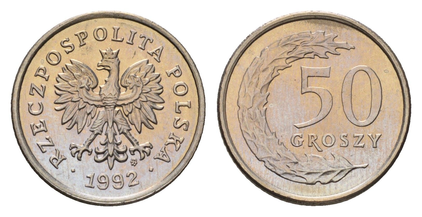 Польша 50 грошей 1992 Y 281 медно-никель UNC 105-652