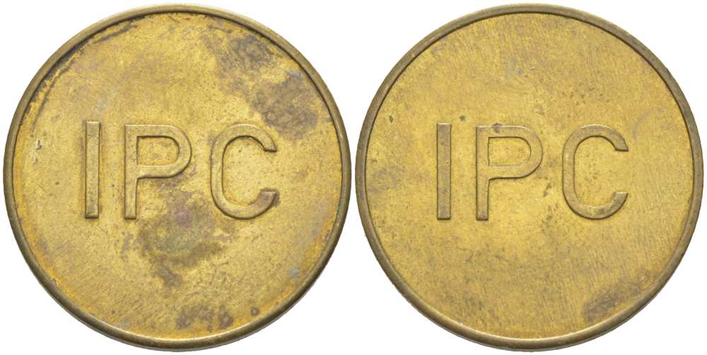 АНГЛИЯ ЖЕТОН ND IPC, ДИАМЕТР 27 ММ. жёлтый металл 217-857