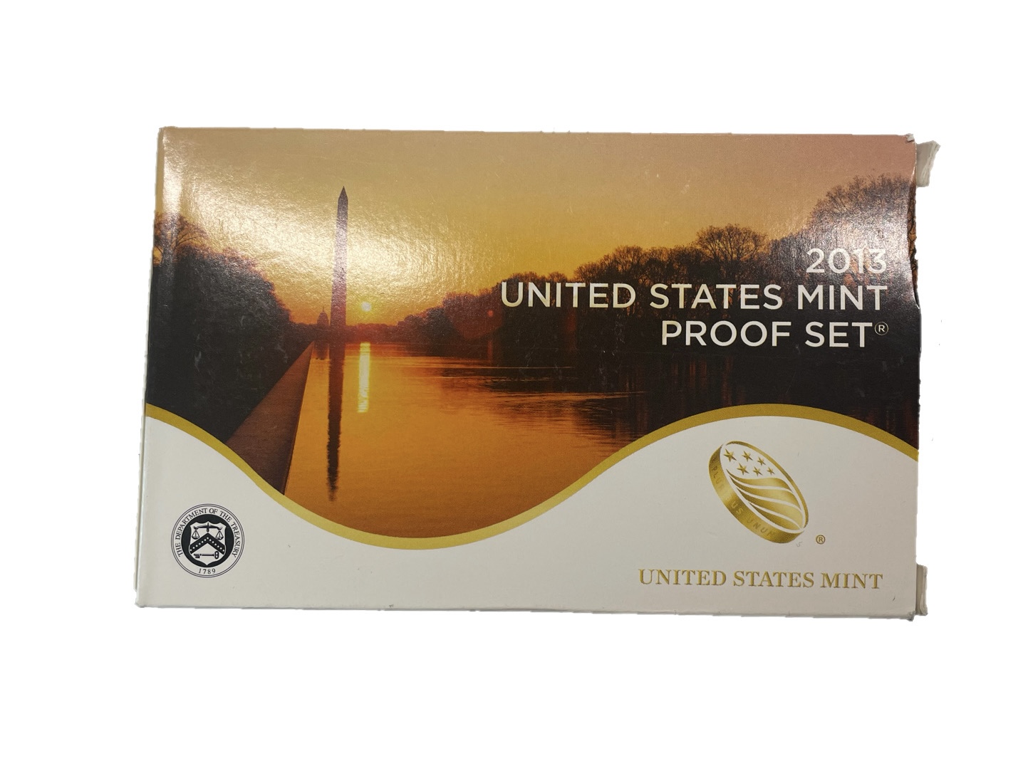 США полный годовой набор из 14 монет (1, 5, 10 (дайм) и 25 (квотер) центов; 1/2 (50 центов) и 1 доллар) 2013 в оригинальной упаковке с сертификатами KM 468, 381, 195a, A202b, 542, 543, 544, 545, 546, 547, 548, 549, 550 и 551 PROOF 1-5-3-24