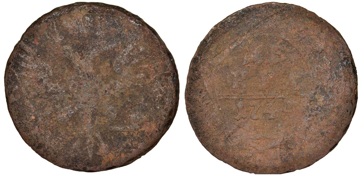 Россия деньга 1744 Елизавета (1741-1761), Красный монетный двор Биткин 352 медь 51-3425