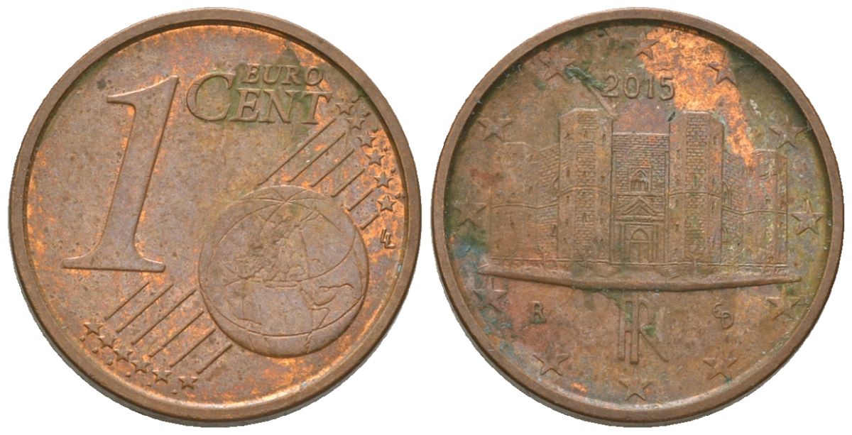 Италия 1 евроцент 2015 R KM 210 сталь плакированная медью 4580-255