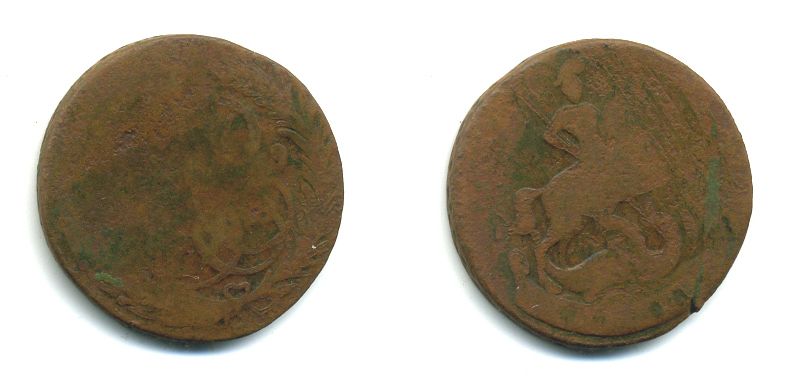 РОССИЯ 1 КОПЕЙКА 1759 медь 61-251