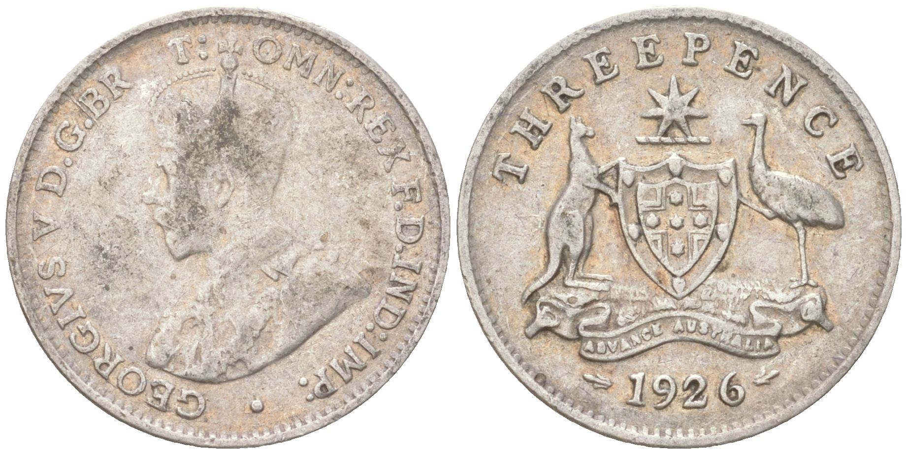 Австралия 3 пенса 1926 Георг V (1910-1936) KM 24 серебро 4621-1135