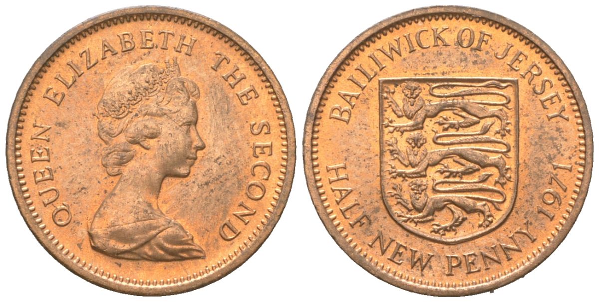 Джерси 1/2 пенни 1971 KM 29 бронза UNC 4611-441
