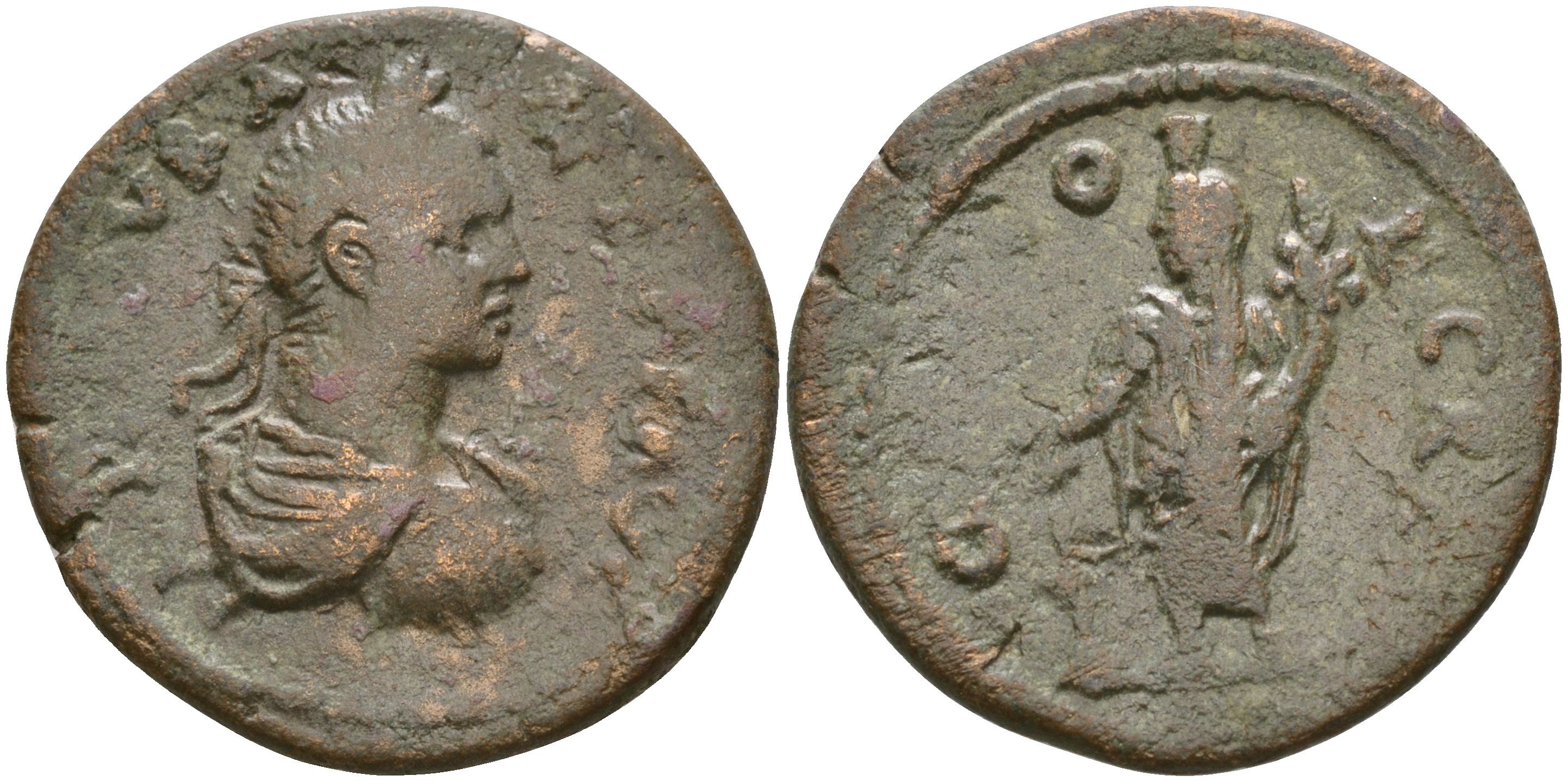 Римская Империя, Провинция Галатия, Писидия, Кремна AE 198 - 217 Каракалла, IMP M AVR ANT P F AVG, бюст император / GEN COL CREM, гений города перед алтарем ( R ) SNG von Aulock 5093; SNG BN 1499 бронза 1100-6-63
