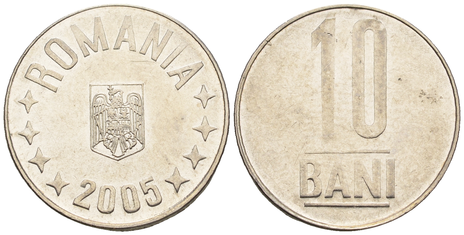 Румыния 10 бань (бани) 2005 KM 191 сталь плакированная никелем 85-342