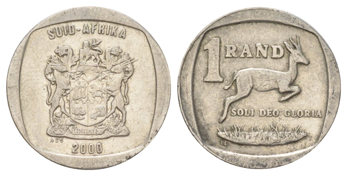 ЮАР 1 ранд 2000 KM 164 медь плакированная никелем 4627-353