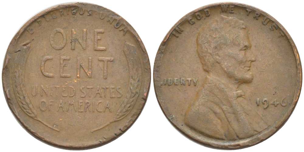 США 1 ЦЕНТ 1946 ЛИНКОЛЬН KM А132 медь цинк 218-514