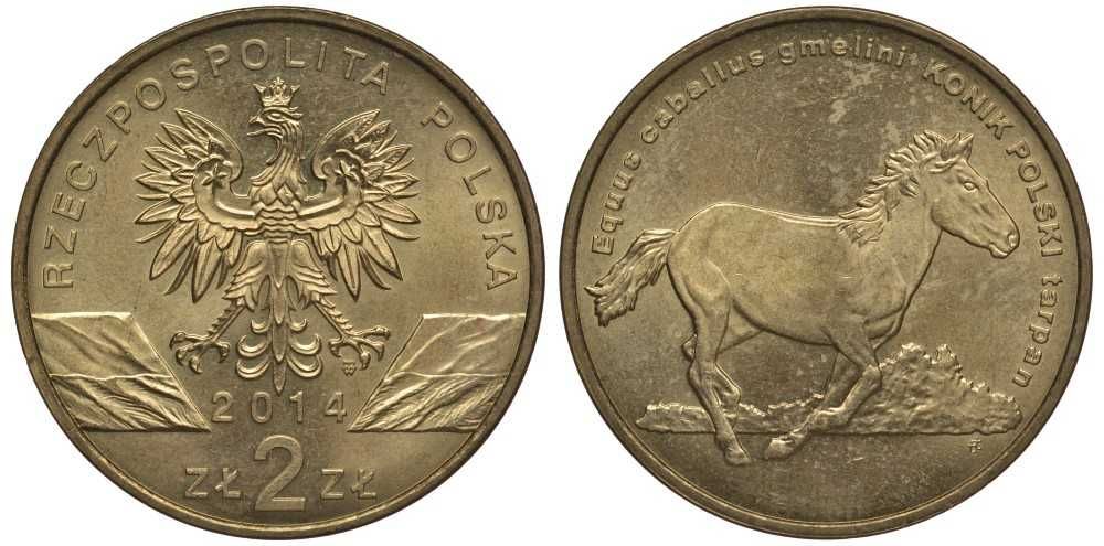 Польша 2 злотых 2014 MW, серия сохраним природу, польский коник KM 896 нордик UNC 4676-1046