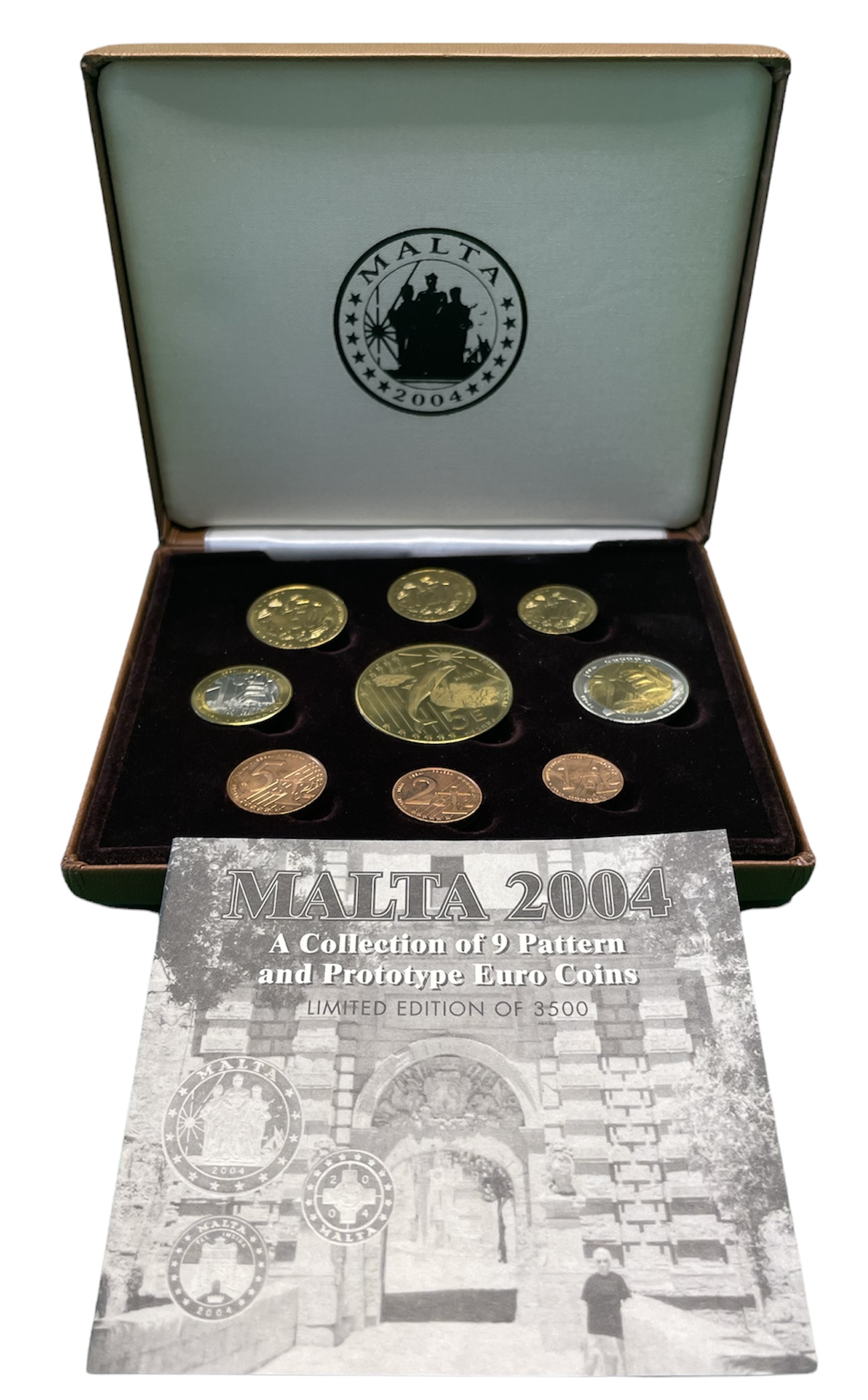 Мальта евронабор из 9 монет (с 5 евро) 2004 пробники, PROBA, в оригинальной коробке, с сертификатом    PROOF  4-3-4-13