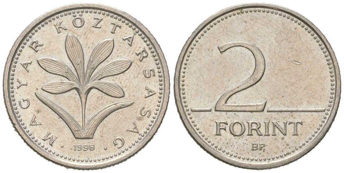 Венгрия 2 форинта 1998 BP KM 693 медно-никель UNC 4618-133