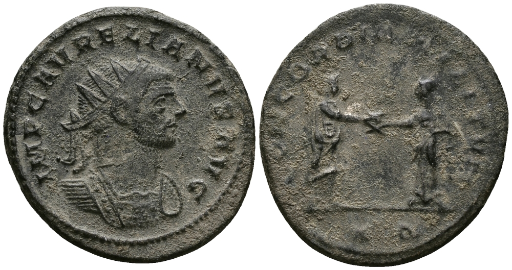 Римская Империя антониниан 274 Аврелиан CONCORDIA MILITVM Сисция Very fine RIC 244 бронза 1073-6-103