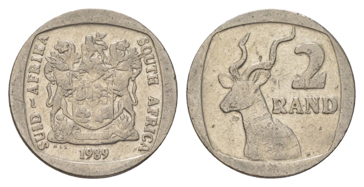 ЮАР 2 ранда 1989 KM 139 медь плакированная никелем 4626-1022