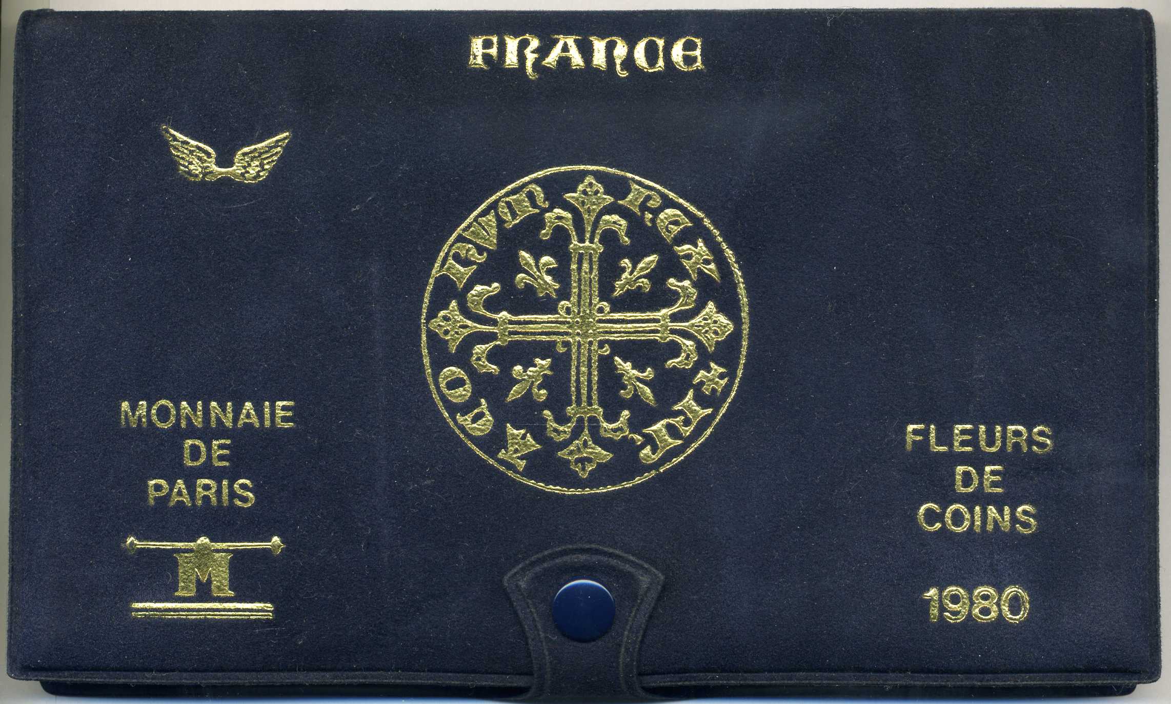 Франция набор из 10 монет 1980 FDC SET (FLEUR DE COIN), запайка, в оригинальной упаковке с сертификатом KM SS 17 UNC 5-4-4-16